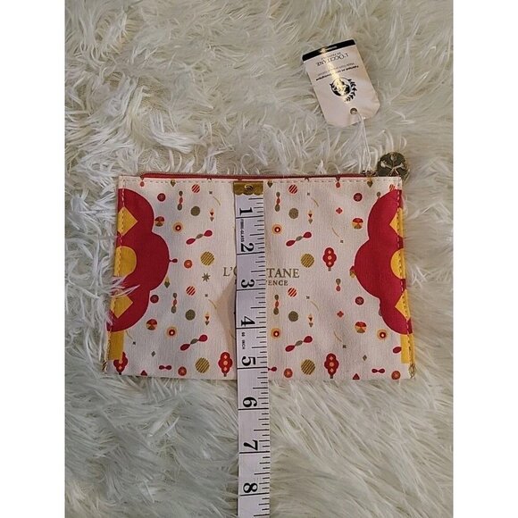 LOccitane En Provence Makeup Bag Recycled Cotton Pouch NEW L'Occitane Red Yellow - Picture 9 of 9